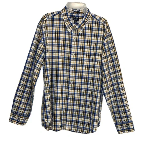 J.Crew Factory Men’s Slim Plaid Flex Casual Shirt Size XXL - Picture 2 of 10